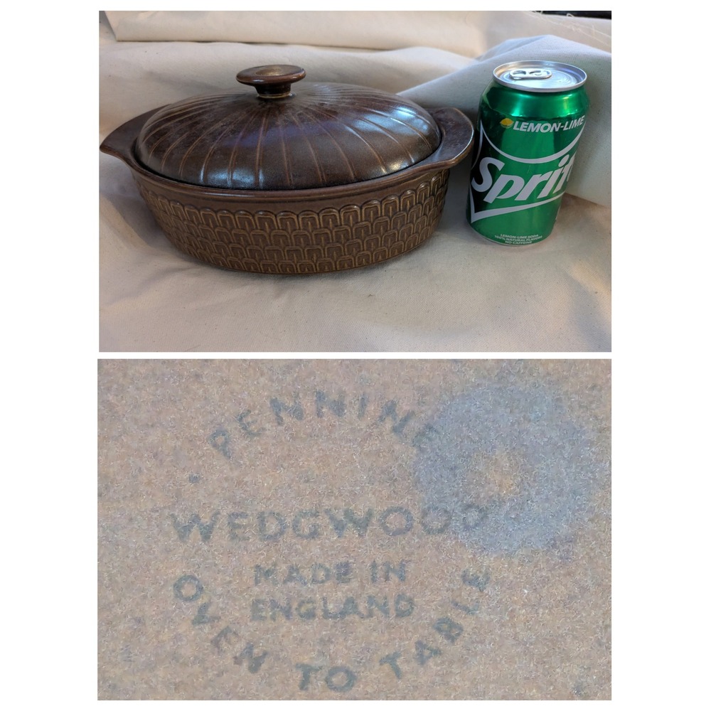 Wedgwood Pennine Oven To Table Casserole Dish‎ Lid Brown Ceramic England